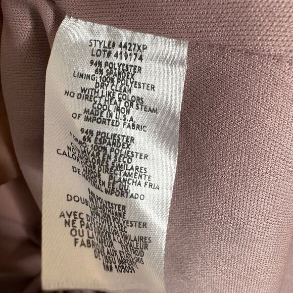 NWT Xscape Ruffle Back Scuba Crepe Gown Maxi Dress Women's Pink Size 10P - Picture 6 of 8